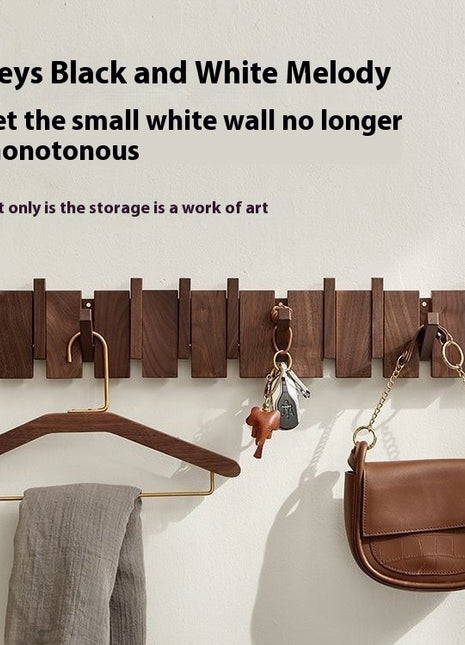 Solid Wood Simplicity Keys Clothes Hook Wall Home Door Hallway Hanger Punch-free
