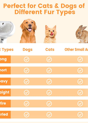 3-in-1 Pet Steam Grooming Brush