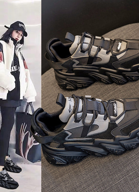 Shoes Women New Thick Soled Women S Shoes Versatile Sports Shoes Black Fashion Net Red Daddy Shoes Spring