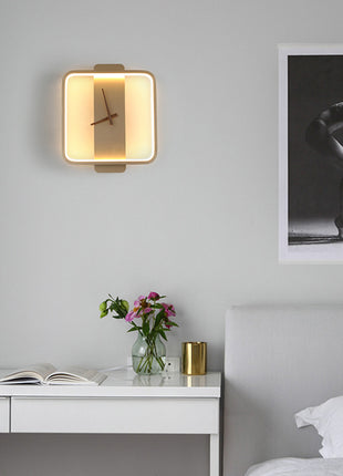 Nordic Wall Lamp Bedroom Bedside Lamp Clock Modeling Lamp