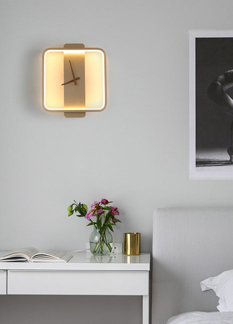 Nordic Wall Lamp Bedroom Bedside Lamp Clock Modeling Lamp