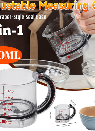 4-in-1 Adjustable Measuring Cup with Scraper Base