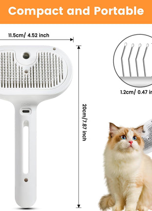 3-in-1 Pet Steam Grooming Brush