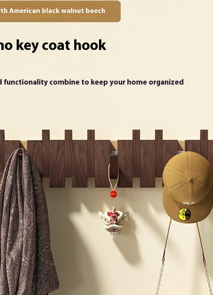Solid Wood Simplicity Keys Clothes Hook Wall Home Door Hallway Hanger Punch-free