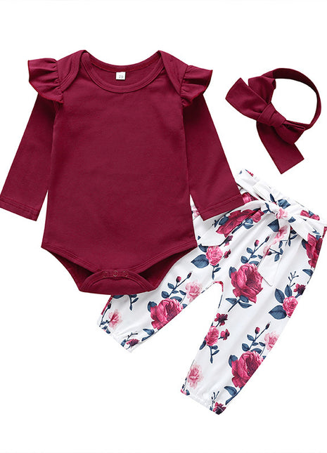 Printed Fashion Baby Romper Set