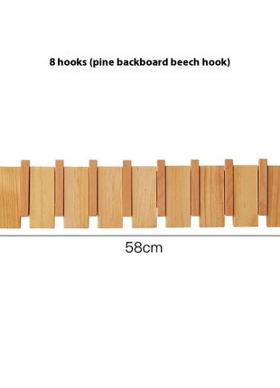 Solid Wood Simplicity Keys Clothes Hook Wall Home Door Hallway Hanger Punch-free