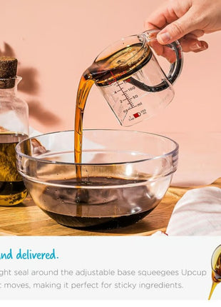 4-in-1 Adjustable Measuring Cup with Scraper Base