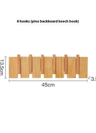 Solid Wood Simplicity Keys Clothes Hook Wall Home Door Hallway Hanger Punch-free