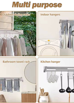 Wall-Mounted Folding Stainless Steel Drying Rack