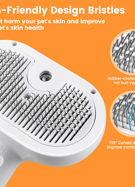 3-in-1 Pet Steam Grooming Brush