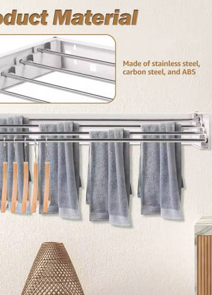 Wall-Mounted Folding Stainless Steel Drying Rack