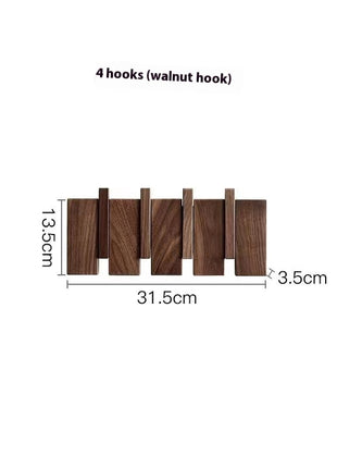 Solid Wood Simplicity Keys Clothes Hook Wall Home Door Hallway Hanger Punch-free