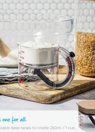 4-in-1 Adjustable Measuring Cup with Scraper Base