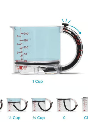 4-in-1 Adjustable Measuring Cup with Scraper Base